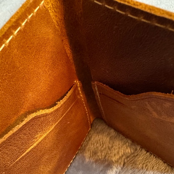 Brown Genuine Leather Slim Wallet Card Holder - Picture 6 of 9